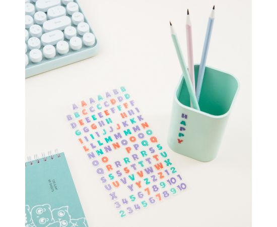 Наклейки гелевые MESHU "Alphabet", 10*22см, 122 наклейки, инд. уп., европодвес MS_43581
