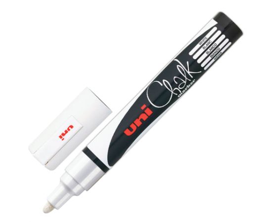 Маркер стираемый для окон, стекла и досок UNI "Chalk", на меловой основе, 1,8-2,5 мм, белый