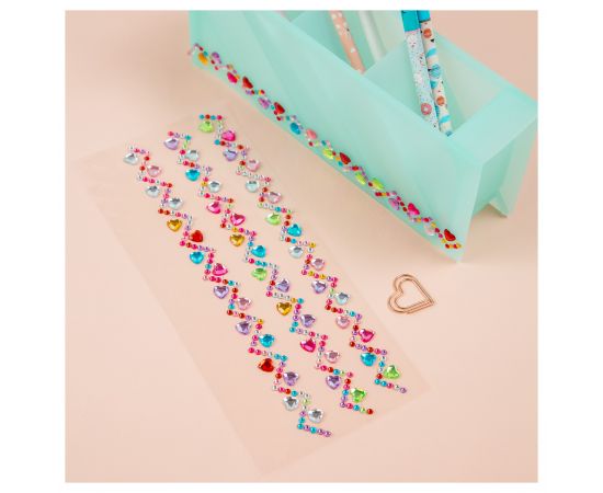 Наклейки акриловые MESHU "Zigzag", 25*10см, стразы, 396 наклеек, инд. уп., европодвес MS_46771