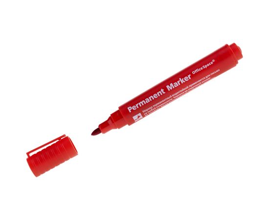 Маркер перманентный OfficeSpace 2 мм.,красный