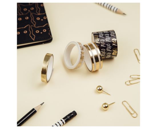 Набор клейких декоративных лент MESHU "Golden line", 4шт