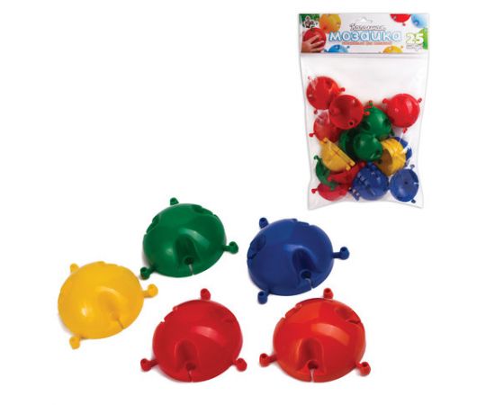 Мозаика с крупными фишками, 25 элементов, диаметр 6 см, цветная