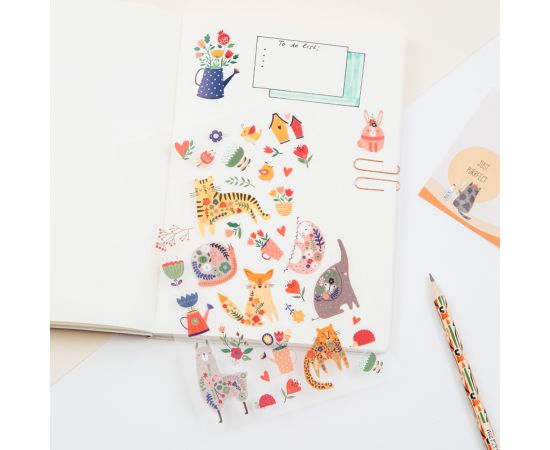 Наклейки ПВХ MESHU "Spring breath", 10*21см, 33 наклейки, инд. уп., европодвес MS_42750