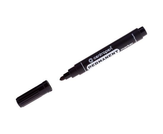 Маркер перманентный CENTROPEN "8566", черный, пулевидный, 2,5 мм