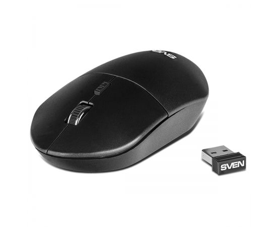Мышь беспроводная Sven RX-515SW, бесшумная работа кнопок, черный, 3btn+Roll