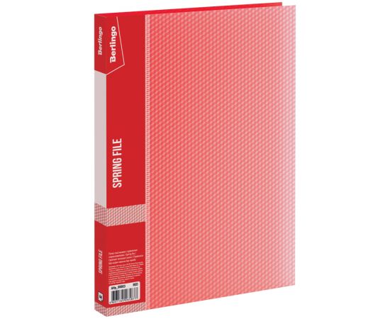 Папка c пружинным скоросшивателем Berlingo "Diamond", 17мм, 700мкм, п/прозрачная красная