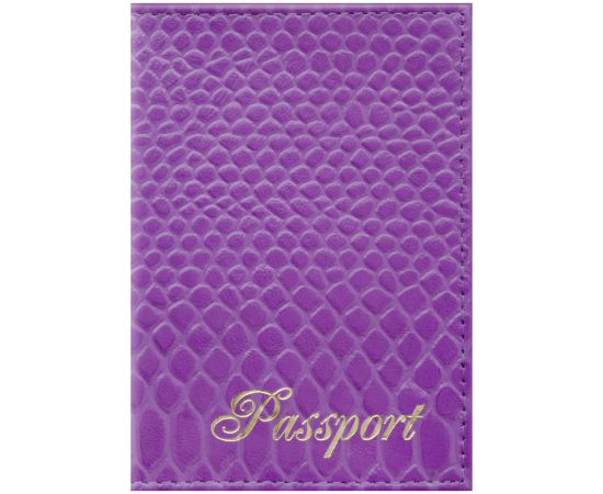 Обложка для паспорта OfficeSpace "Питон", кожа, сирень 254224