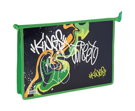 Папка для тетрадей 1 отделение, А4, ArtSpace "Graffiti", ламинированный картон, фольга, на молнии ПМ