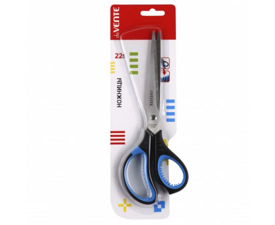 Ножницы 22 см deVENTE с прорезиненными кольцами c лепестками