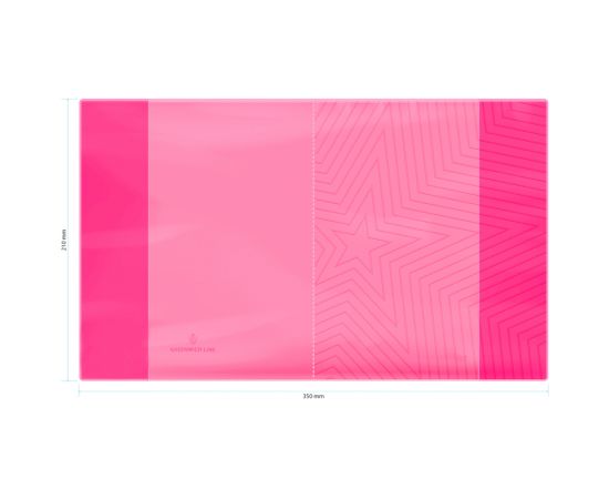 Обложка  210*350, для дневников и тетрадей, Greenwich Line, ПВХ 180мкм, "Neon Star", розовый, ШК 310