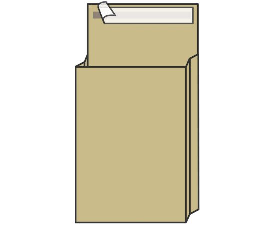 Пакет почтовый B4, UltraPac, 250*353*40мм, коричневый крафт, отр. лента, 130г/м2 391157