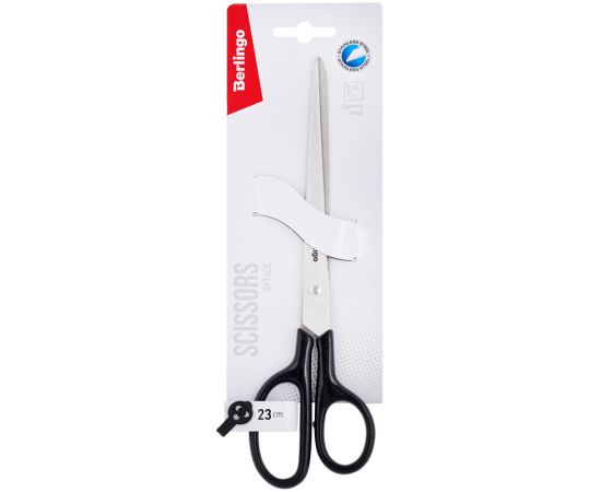 Ножницы Berlingo "Office" 23см, эргономичные ручки, европодвес S7108