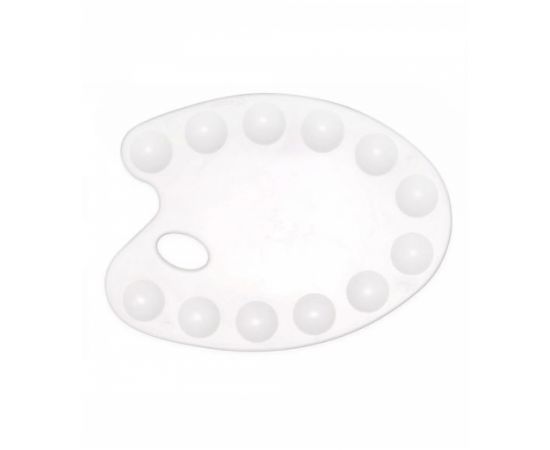 Палитра Гамма, малая, овальная, 12 ячеек, белая, пластик 10122022