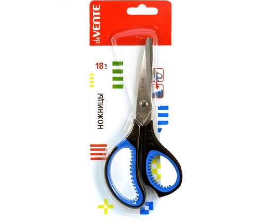 Ножницы 18 см deVENTE прорезиненные кольца c лепестками