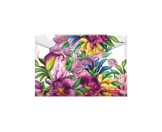 Папка с кнопкой Erich Krause  Tropical Flovers А4,