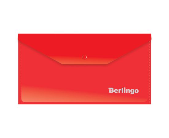 Папка-конверт на кнопке Berlingo, C6, 180 мкм, красная