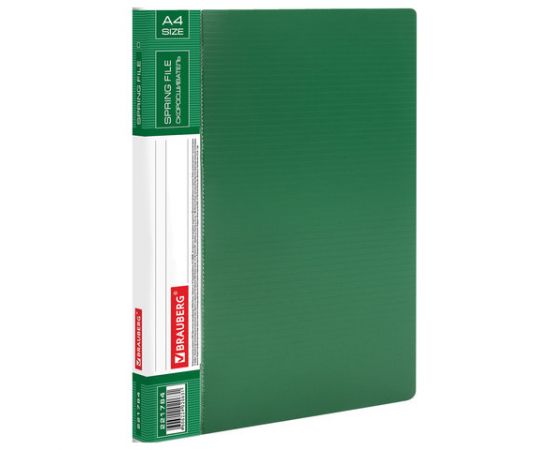 Папка с металлическим скоросшивателем и внутренним карманом BRAUBERG "Contract", зеленая, до 100 л.,