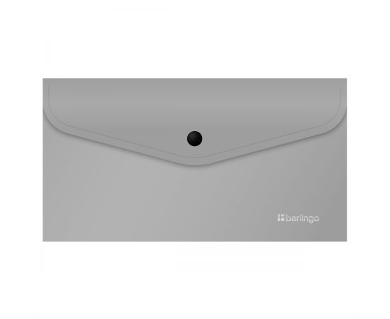 Папка-конверт на кнопке Berlingo "Metallic", С6, 200 мкм, серый металлик
