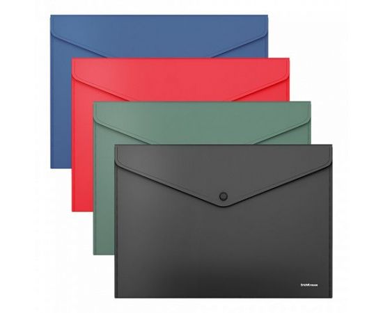 Папка с кнопкой А4 ErichKrause Fizzy Classic непрозрачная ассорти