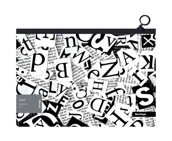 Папка-конверт на молнии Berlingo "Swift" A4, 180мкм, с рисунком ZBn_A4061