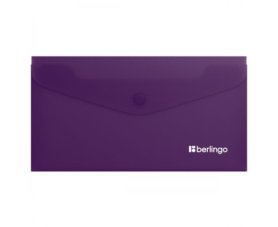 Папка-конверт на кнопке Berlingo "Soft Touch", C6, 200мкм, софт-тач, фиолетовая EFb_C6986