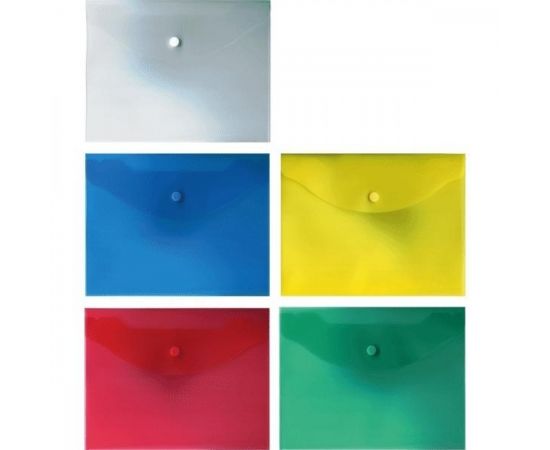 Папка с кнопкой  А5  DeVente полупрозрачная ассорти