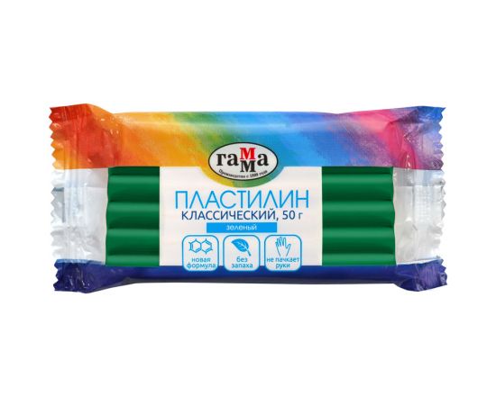 Пластилин Гамма "Классический", зеленый, 50г