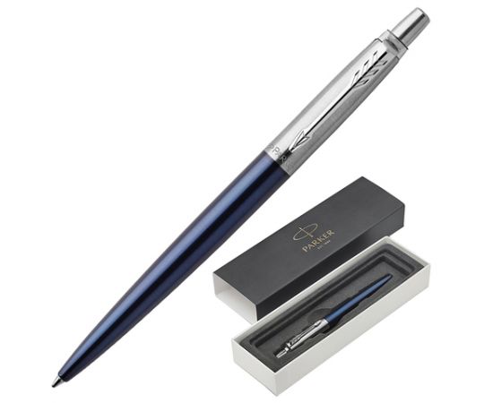 Ручка PARKER Jotter,корпус нерж. сталь, синий металлик