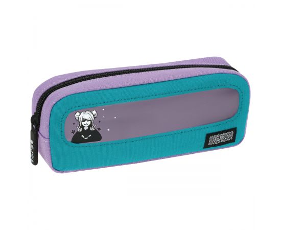 Пенал мягкий с прозрачным окошком, 1 отделение, 205*80*50 F?rst "Cool girl", текстиль с ПВХ FT-PM-04