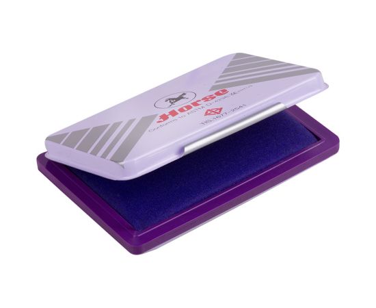 Подушка штемпельная HORSE 100*70мм, фиоле/мет/корп