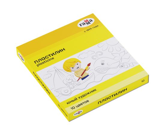 Пластилин Гамма "Юный художник" NEW, 10 цветов, 140г, со стеком, картон. упаковка 280044