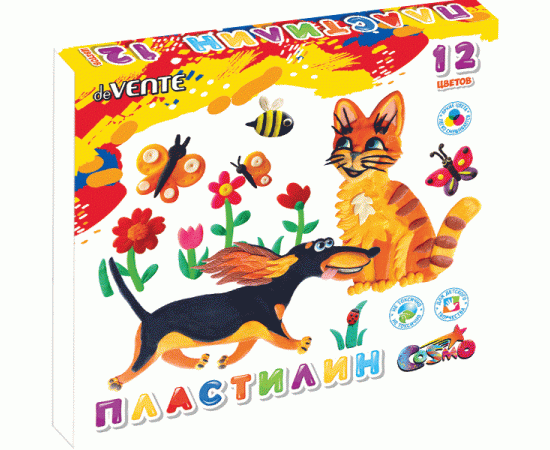 Пластилин 12цв deVENTE Cosmo классический со стеком 240г 8042417