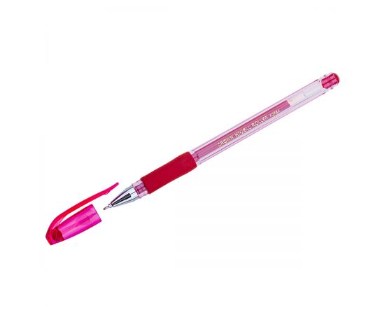 Ручка гелевая Crown "Hi-Jell Needle Grip" черная, 0,7мм, грип, игольчатый стержень, штрих-код HJR-50