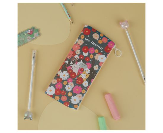 Пенал мягкий 200*100 MESHU "Flowers", искусственная кожа MS_57874