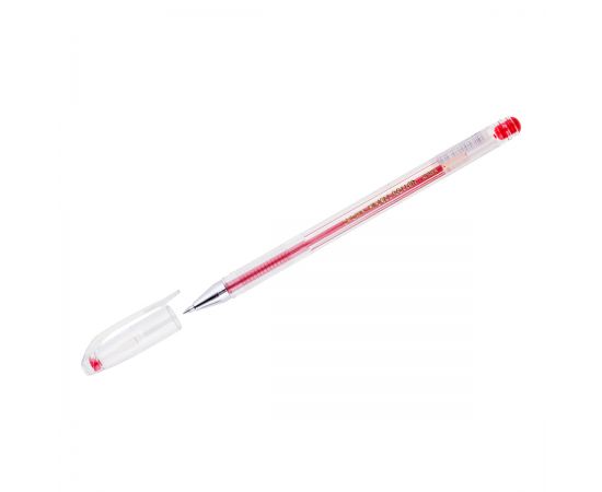 Ручка гелевая CROWN красная, толщина письма 0,5