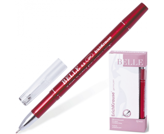 Ручка гелевая EK "BELLE gel" 0,5мм, красная