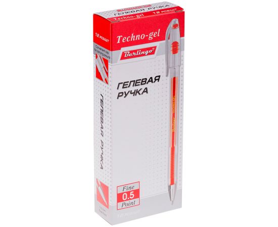 Ручка гелевая BERLINGO"Techno-gel",0,5 красная