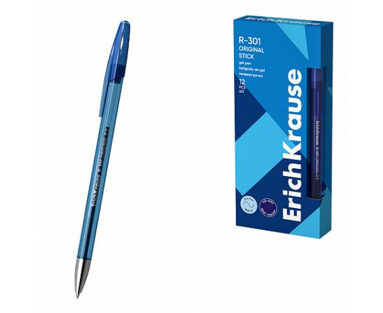 Ручка гелевая синяя 0,5 мм ErichKrause R-301 Original Gel