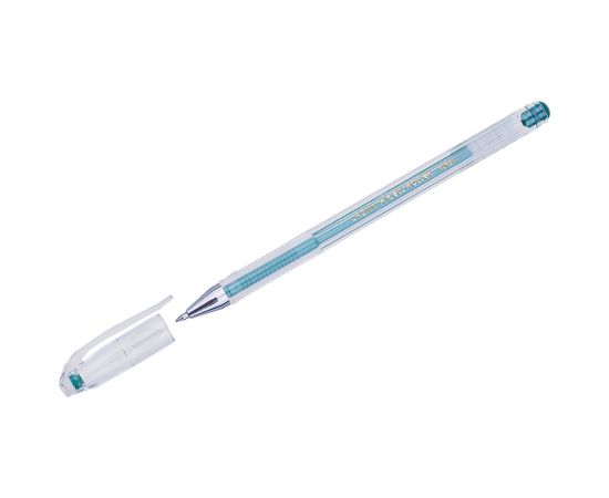 Ручка гелевая CROWN металлик зеленая 0,7мм