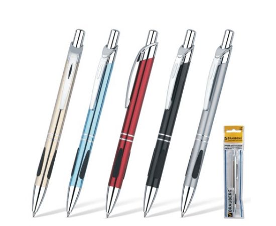 Ручка шариковая Brauberg авт."Minister"сереб.детал