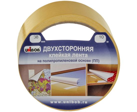 Скотч двухсторонний 38мм х 10 м. UNIBOB