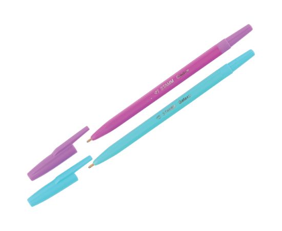 Ручка шариковая СТАММ"Галактика",цвет корпуса ассорти,1мм,синяя