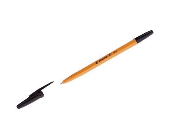 Ручка шариковая CORVINA 51 чёрная, оранжевый корпу