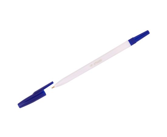 Ручка шариковая Стамм "049" синяя, 1,0мм, белый корпус