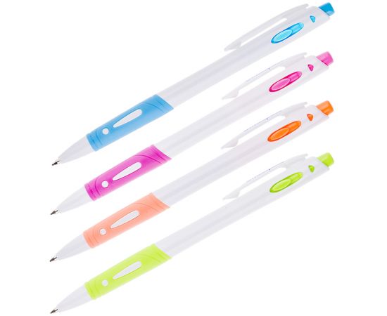 Ручка шариковая OFFICE SPACE автомат.рез.грип,синя