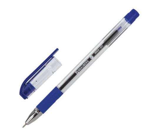 Ручка шариковая Brauberg "OLP007"Max-oil,резин.держатель,маслян.основа,0,7мм,синяя