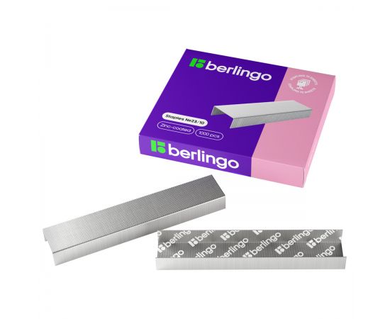 Скобы для степлера №23/10 Berlingo, оцинкованные, 1000шт. DSk_23100