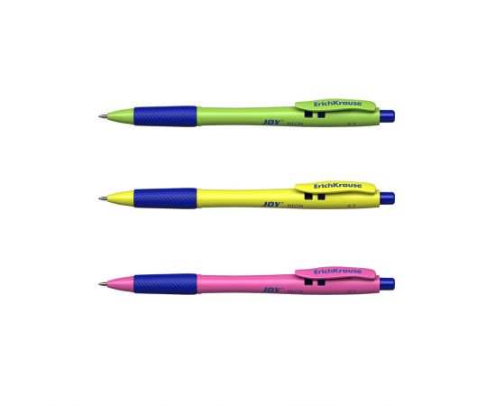 Ручка шариковая автоматическая ErichKrause® JOY® Neon, Ultra Glide Technology, цвет чернил синий