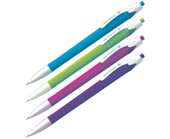 Ручка шариковая авт. Berlingo "Triangle" синяя, 0,7мм, трехгр корп