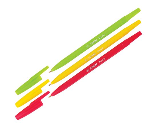 Ручка шариковая СТАММ Тропик, ассорти, линия 1 мм синяя